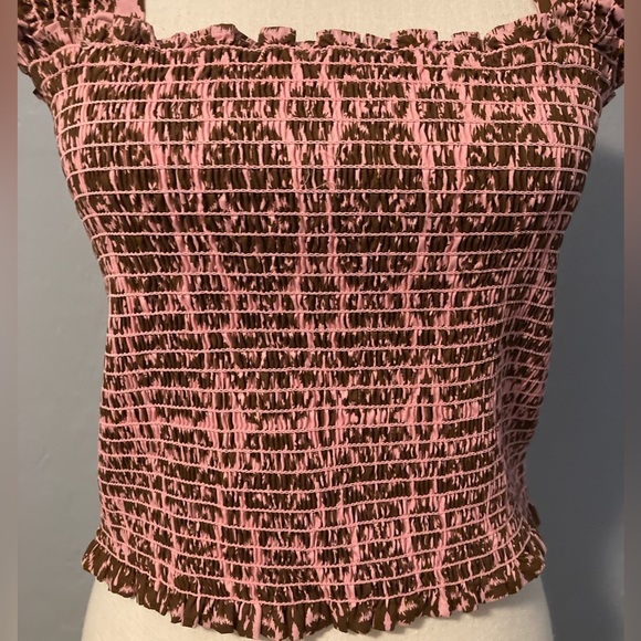 OPT -One Pretty Time Calypso pink/brown Crop top - Picture 2 of 10
